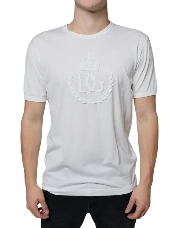 Dolce & Gabbana  Logo Embossed Cotton Crewneck Men's T-shirt