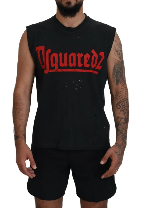 Dsqua²  Cotton Sleeveless Crewneck Tank Men's T-shirt