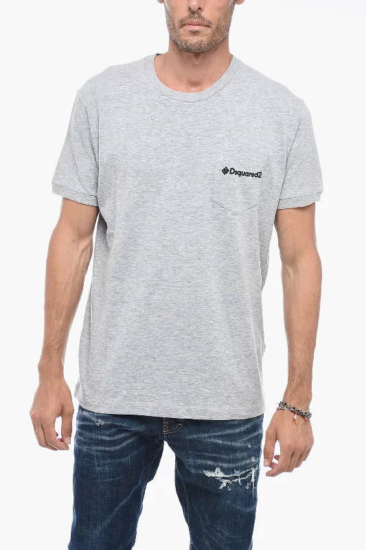 Dsquared2 Crewneck T-Shirt with Logoed Chest Pocket