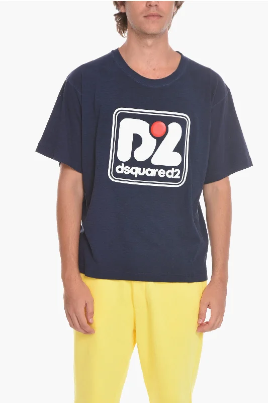 Dsquared2 Crewneck T-shirt with Maxi Embossed Logo