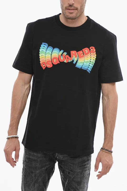 Dsquared2 Printed Crewneck T-shirt with Multicolored Logo