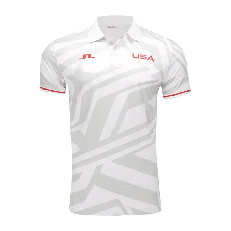 Alois Print Polo US Golf White