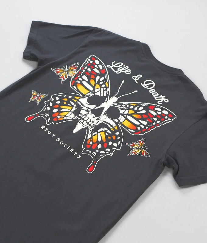 Life & Death Skull Butterfly Boyfriend Tee