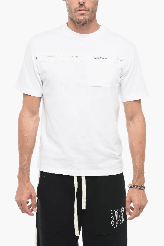 Palm Angels Crewneck SARTORIAL TAPE T-shirt With Breast Pocket