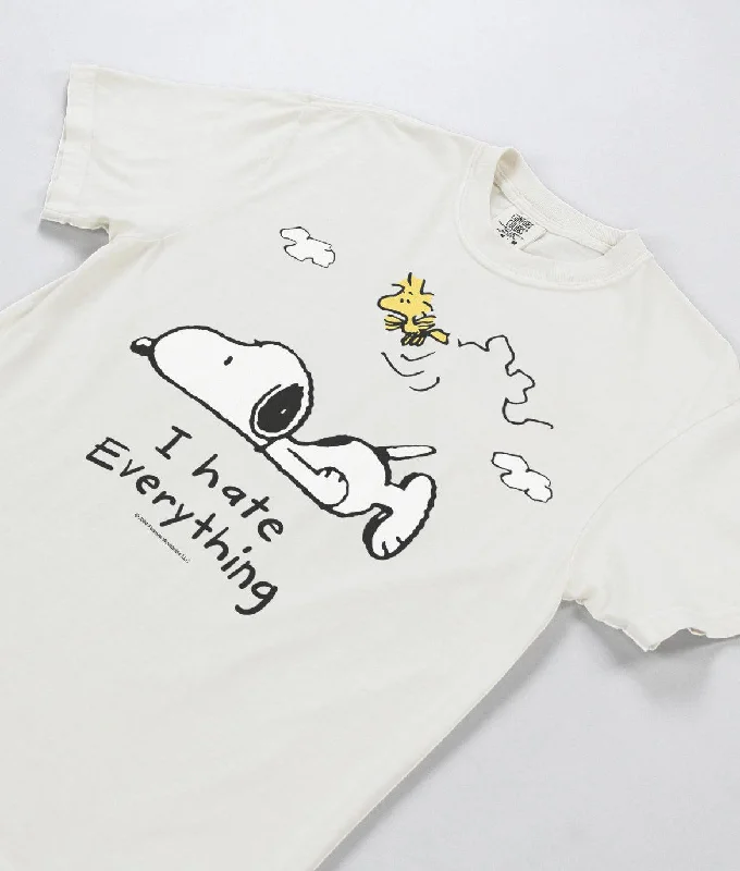 Peanuts Snoopy & Woodstock I Hate Everything Boyfriend Tee