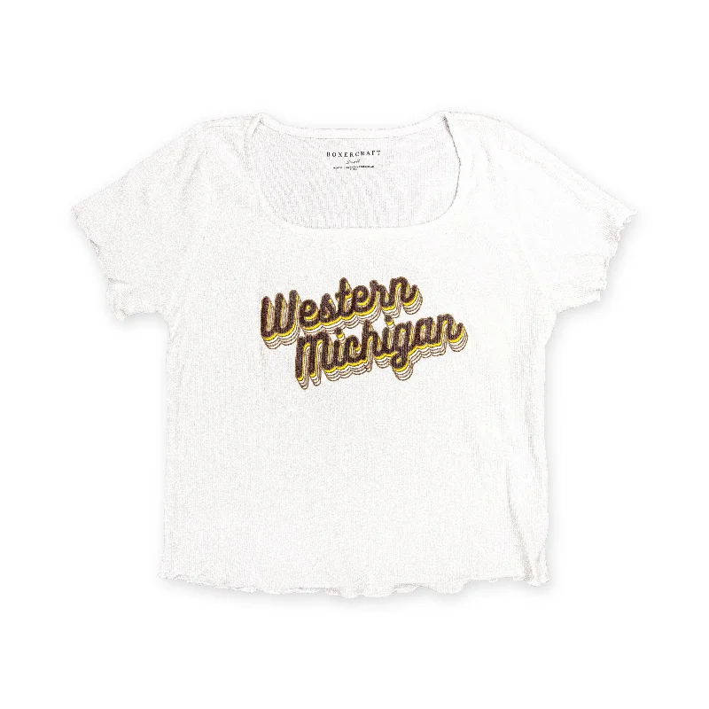 Retro Western Michigan Baby Crop Tee