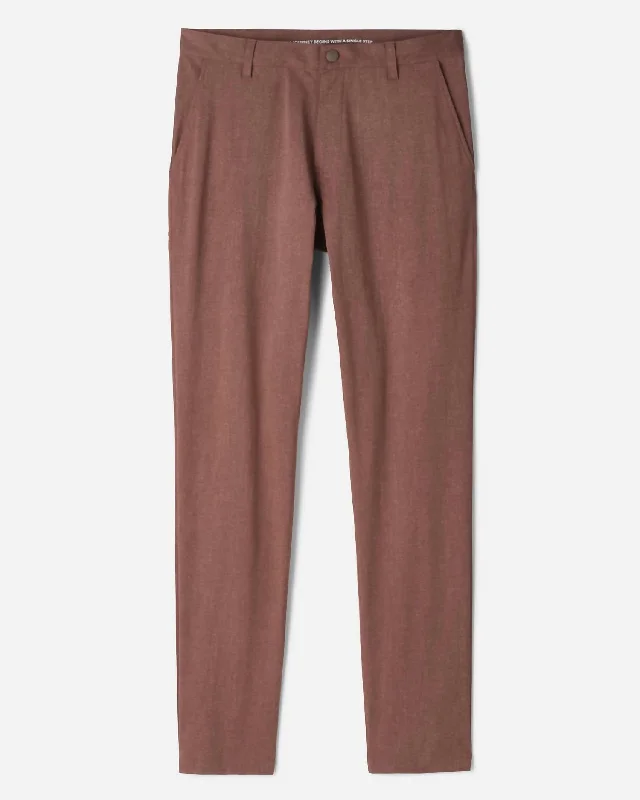 Commuter Pant Classic In Deep Taupe/ Coffee Print