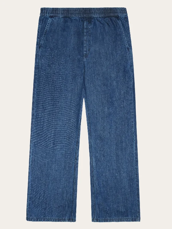 FIG loose denim pants - GOTS/Vegan - Dark Blue denim