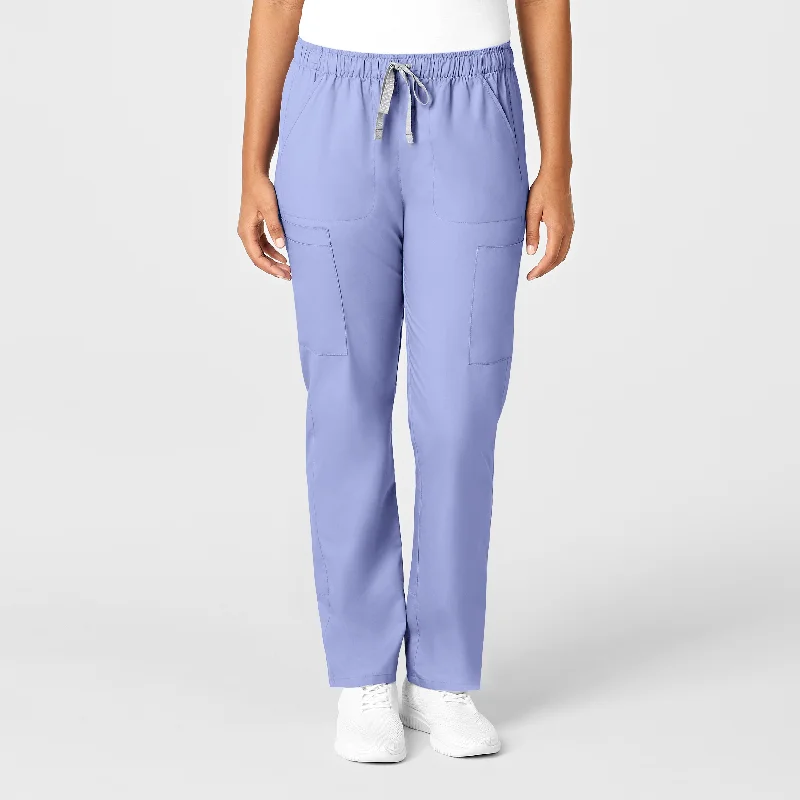 WonderWORK Women's Convertible Slim Leg Scrub Pant - Ceil Blue