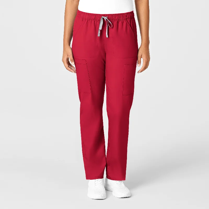 WonderWORK Women's Convertible Slim Leg Scrub Pant - Red