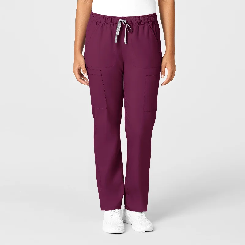 WonderWORK Women's Convertible Slim Leg Scrub Pant - Wine