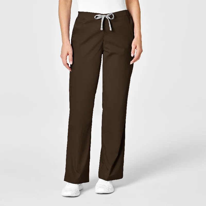 WonderWORK Women's Flare Leg Scrub Pant - Chocolate