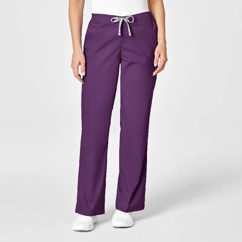 WonderWORK Women's Flare Leg Scrub Pant - Eggplant